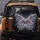 Black Gemstone Jewel Butterfly Metallic Filigree Light Swirls Travel Essentials Spare Tire Cover - 5