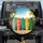 Vintage Surfboards Coconut Palm Tropical Beach Scene - Beach Lover Gift Spare Tire Cover - 1