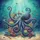 Intricately Patterned Octopus Ship Wheel Coral Starfish Seascape - Ocean Lover Gift Spare Tire Cover - 6