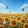 Blooming Sunflowers White Daisies Butterflies Blue Sky - Farmhouse Decor for Garden Lover Spare Tire Cover - 6
