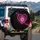 Concentric Glowing Neon Heart Tunnel Pink Magenta Light Streaks - Car Accessory Gift Spare Tire Cover - 3