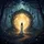 Female Figure Light Portal Forest - Fantasy Lover Gift Spare Tire Cover - 6