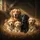 Friendly Golden Retriever Black Labrador Puppies Hay Den - Dog Lover Gift Spare Tire Cover - 6