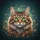 Long Haired Tabby Cat Whiskers Light Orbs Particles - Cat Lover Home Decor Gift for Pet Owners Spare Tire Cover - 6