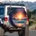 Radiant Sun Tropical Ocean Sunset Waves Palm Trees Island Beach - Adventure Travel Gift Spare Tire Cover - 3