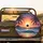 Radiant Sun Tropical Ocean Sunset Waves Palm Trees Island Beach - Adventure Travel Gift Spare Tire Cover - 2