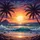 Radiant Sun Tropical Ocean Sunset Waves Palm Trees Island Beach - Adventure Travel Gift Spare Tire Cover - 6
