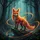 Fiery Fox Rocky Outcrop Golden Light Forest - Fantasy Fan Gift Spare Tire Cover - 6