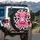 Pink Fluffy Cow Face Heart COW Letters - Farm Animal Lover Vehicle Accessory Gift Spare Tire Cover - 3