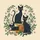 Vintage Books Black Cats Wildflowers - Home Decor Gift for Cat Lovers Spare Tire Cover - 6