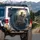 Three Timber Wolves Full Moon Waterfall Mountain Landscape - Wildlife Lover Gift Spare Tire Cover - 3