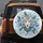 White Tiger Blue Eye Jeweled Necklace Peacock Feather Floral Vines - Wildlife Lover Gift Spare Tire Cover - 5