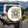 Butterfly Swarm Floral Garden Daisies Organic Swirling Leaves - Nature Lover Gift Spare Tire Cover - 3