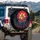 Yellow Lily Red Moon Celestial Floral - Mystical Decor Gift for Plant Lover Spare Tire Cover - 3