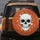 White Sculpted Skull Black Eye Sockets Stars - Halloween Holiday Celebration Gift Spare Tire Cover - 5