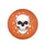 White Sculpted Skull Black Eye Sockets Stars - Halloween Holiday Celebration Gift Spare Tire Cover - 4