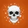 White Sculpted Skull Black Eye Sockets Stars - Halloween Holiday Celebration Gift Spare Tire Cover - 6