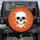 White Sculpted Skull Black Eye Sockets Stars - Halloween Holiday Celebration Gift Spare Tire Cover - 1
