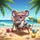 Koala Beach Chair Popsicle Ocean - Summer Vacation Gift for Beach Lovers Spare Tire Cover - 6