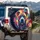 Pitbull Dog Portrait - Dog Lover Gift for Dog Owners Spare Tire Cover - 3