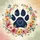 Paw Print Heart Floral Wreath Butterflies - Garden Lover Gift Spare Tire Cover - 6