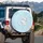 Pastel Sky Blue White Bloom Clusters - Everyday Drive Accessory Spare Tire Cover - 3