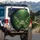Green Tree Frog Gold-Rimmed Eyes Lush Verdant Dewy Jungle Grass - Wildlife Lover Gift Spare Tire Cover - 3