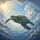 Majestic Sea Turtle Golden Dream Sky - Wildlife Ocean Lover Gift Spare Tire Cover - 6