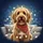 Smiling Fluffy Goldendoodle Labradoodle Dog Red Bandana - Dog Lover Travel Accessory Spare Tire Cover - 6