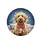 Smiling Fluffy Goldendoodle Labradoodle Dog Red Bandana - Dog Lover Travel Accessory Spare Tire Cover - 4