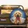 Smiling Fluffy Goldendoodle Labradoodle Dog Red Bandana - Dog Lover Travel Accessory Spare Tire Cover - 2
