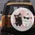 Sleek Black Fluffy White Cats Gold Sunglasses Pink Hearts - Everyday Decor Gift for Cat Lover Spare Tire Cover - 5