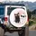 Sleek Black Fluffy White Cats Gold Sunglasses Pink Hearts - Everyday Decor Gift for Cat Lover Spare Tire Cover - 3