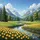 Yellow Tulips River Alpine Meadow Valley - Nature Lover Home Decor Gift Spare Tire Cover - 6