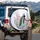 Peacocks Cherry Blossom Urban Skyline - Wildlife Lover Gift for Bird Lovers Spare Tire Cover - 3