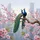 Peacocks Cherry Blossom Urban Skyline - Wildlife Lover Gift for Bird Lovers Spare Tire Cover - 6