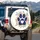 Paw Print Floral Wreath Butterflies - Home Decor Gift for Wildlife Lover Spare Tire Cover - 3