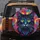 Feline Head Yellow Eyes Paint Splatter Brushstroke - Cat Lover Gift Spare Tire Cover - 5