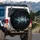 White Paw Print Heartbeat Heart Cosmic Sky - Pet Lover Gift Spare Tire Cover - 3