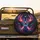 Electric Cyan Neon Stag Head Antlers - Cosmic Swirls Wildlife Travel Gift Spare Tire Cover - 2