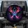 Electric Cyan Neon Stag Head Antlers - Cosmic Swirls Wildlife Travel Gift Spare Tire Cover - 1
