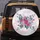 Fuchsia Lavender Roses Teal Leaves - Home Decor Gift for Flower Lover Spare Tire Cover - 5