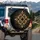 Golden Baroque Scrollwork Swirling Lines Star Sparkles - Vehicle Upgrade Gift for Car Lovers Spare Tire Cover - 3