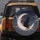 Black Cat Crescent Moon Cherry Blossom Twilight Sky - Home Decor Gift for Cat Lover Spare Tire Cover - 5