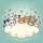 Eight Cartoon Cats Hearts Paw Prints Pastel Teal - Cat Lover Gift for Cat Owners Spare Tire Cover - 6