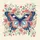 Dark Blue Butterfly Coral Pink Flowers Sage Green Foliage Birds - Home Decor Gift Spare Tire Cover - 6