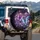 Iridescent Purple Blue Butterflies Lavender Roses Sparkling Hearts - Garden Lover Gift Spare Tire Cover - 3