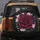 Dramatic Deep Magenta Rose Dark Foliage Light Pink Floral White Starburst - Home Decor Gift Spare Tire Cover - 5