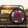 Dramatic Deep Magenta Rose Dark Foliage Light Pink Floral White Starburst - Home Decor Gift Spare Tire Cover - 2
