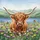 Highland Cow Wildflower Meadow - Farmhouse Home Decor Gift for Cow Lover Spare Tire Cover - 6